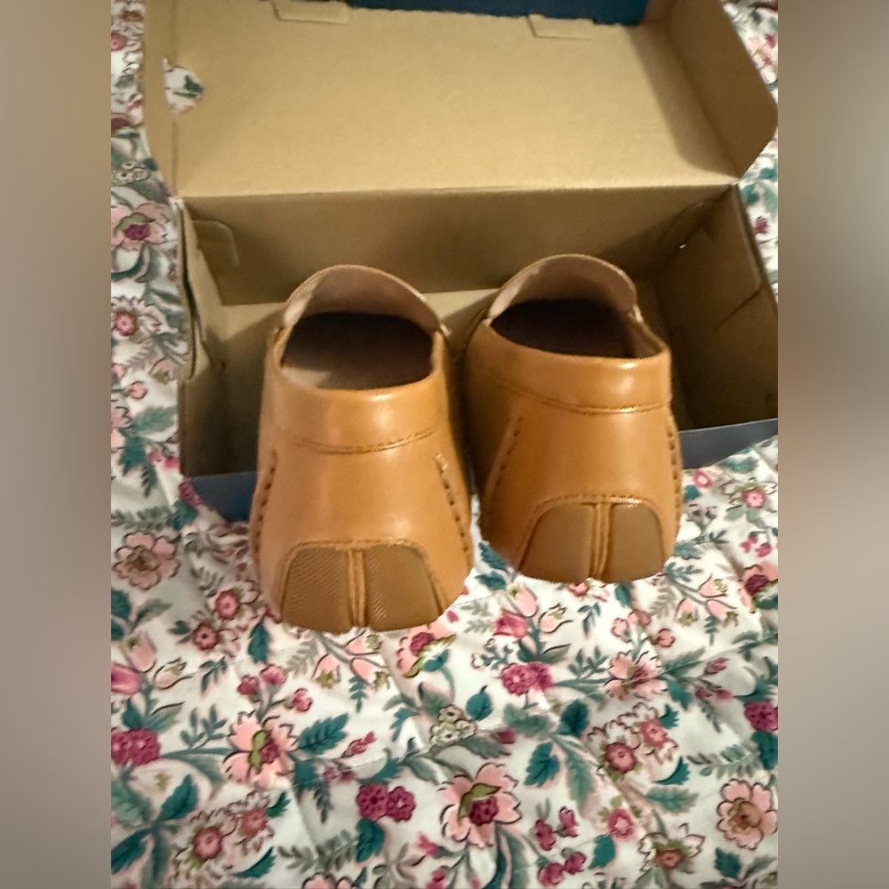 Cole Haan Tan Leather Chain-Link Loafers - Picture 3 of 5